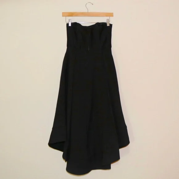 C/MEO Collective Vibrant Strapless Hi-Low Midi Dress In Black